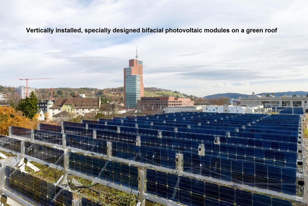 Fotovoltaikus rendszerek függőlegesen szerelt bifaciális fotovoltaikus modullal